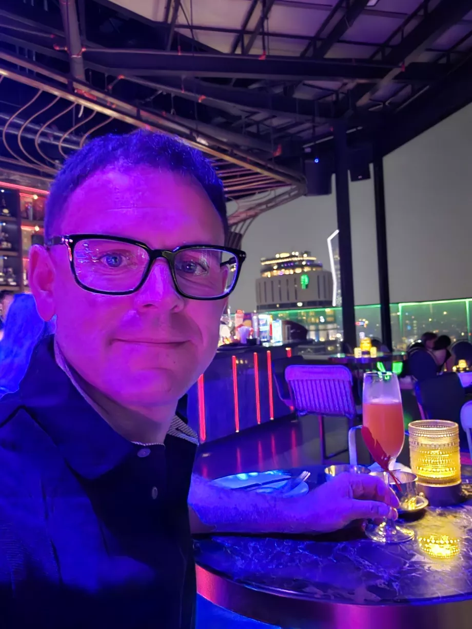 Me in the hotel bar