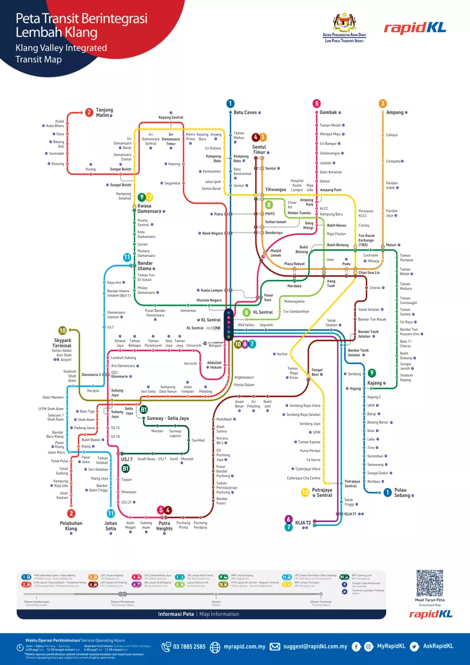 Map of railways in Kuala Lumpur