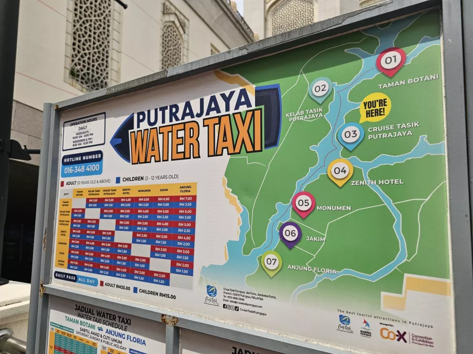 Map of Water taxi