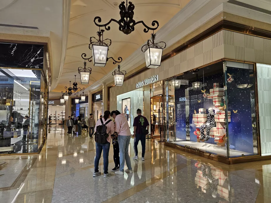 The shopping arcade at The Parisian