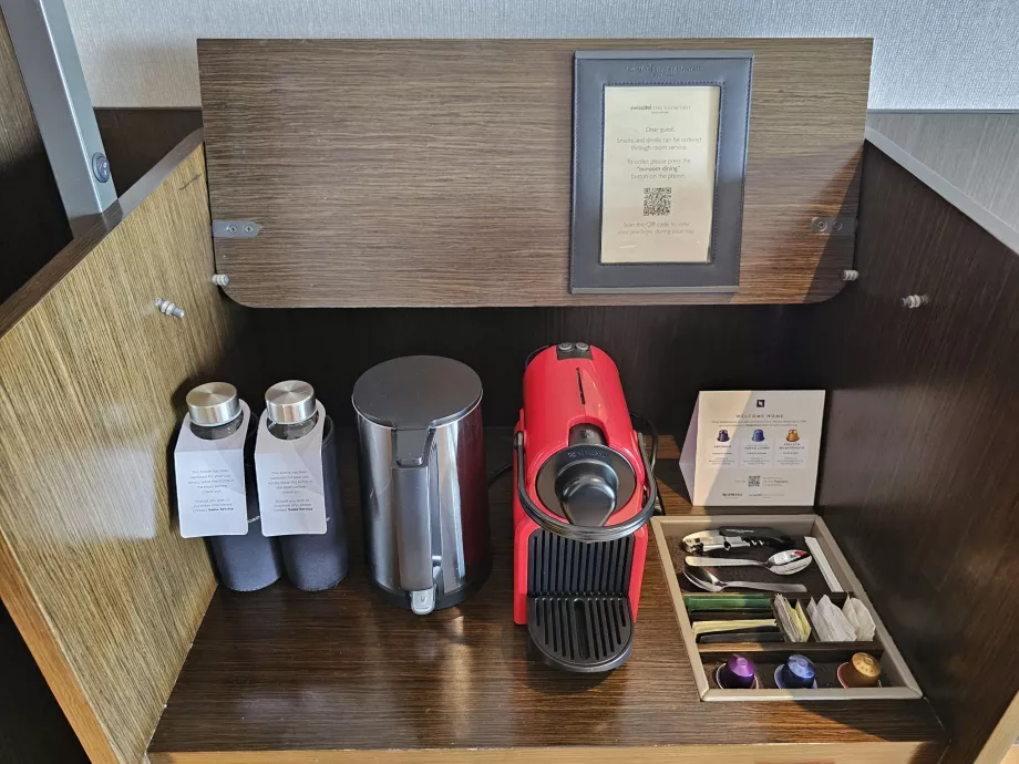 Free coffee machine and water