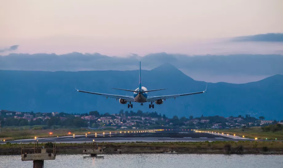 Landing at Corfu Airport
