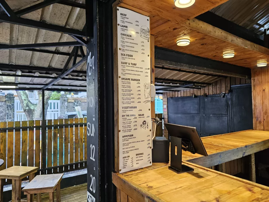 Beachside burger prices