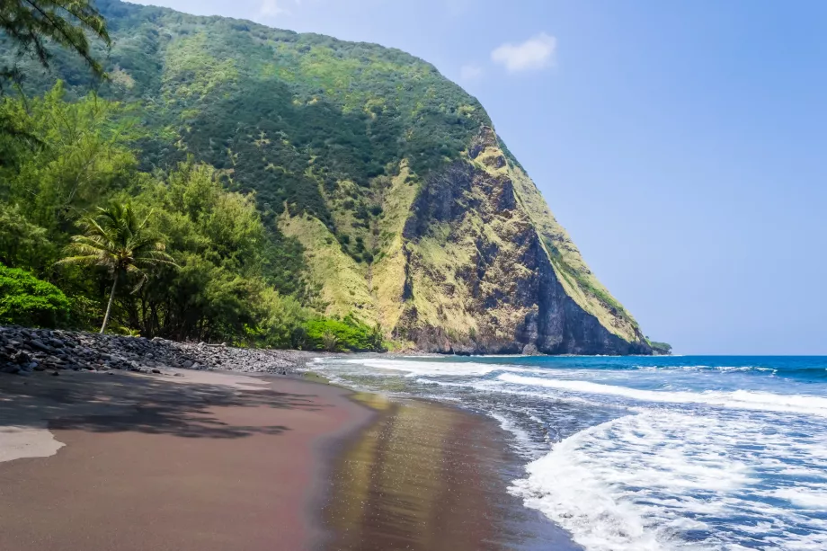 Black Sand Beach in Waipio