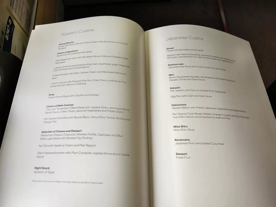 Main service - starter, main course, dessert