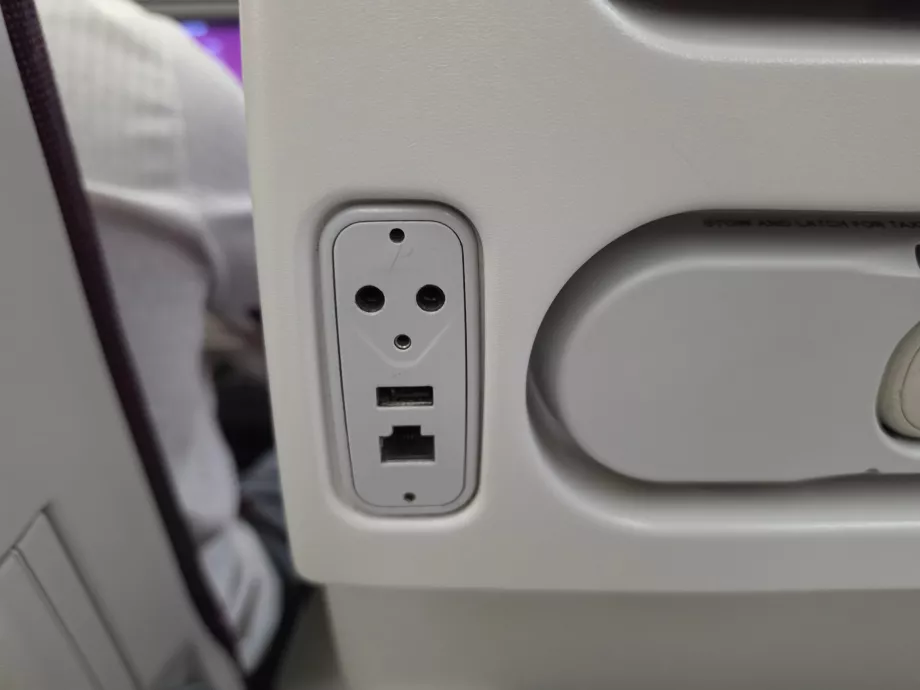 USB-A port and Ethernet cable connector