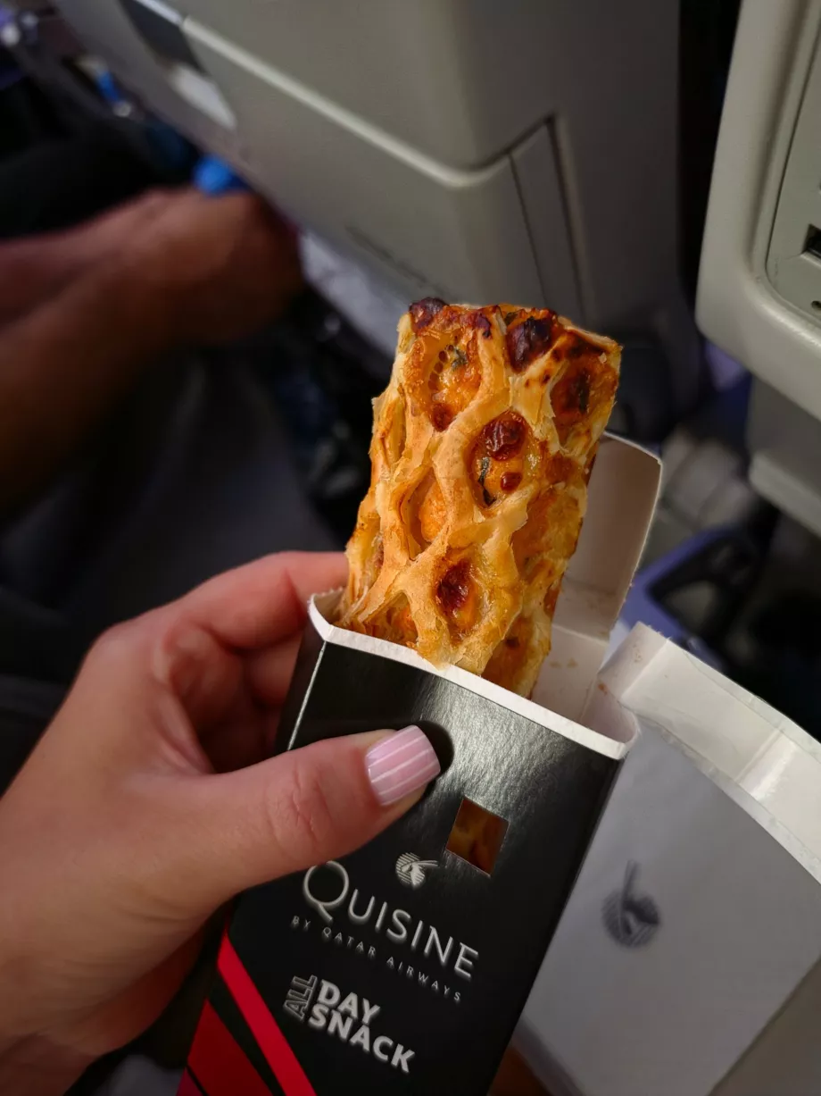 A snack before landing