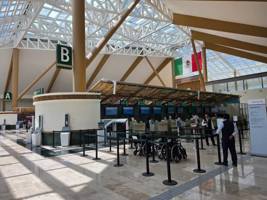 Departures level with check-in desks