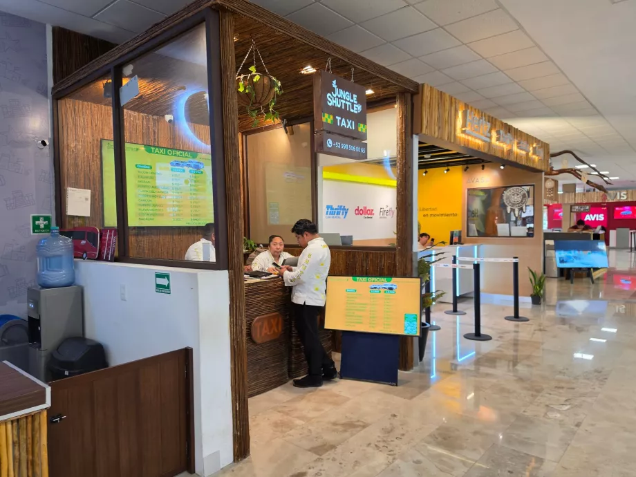 Taxi counter in the arrivals hall