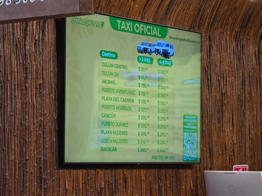 Official taxi fares, 2027