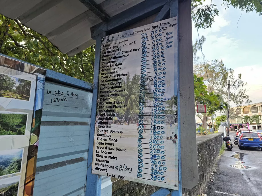 Taxi fare from Bain Boeuf