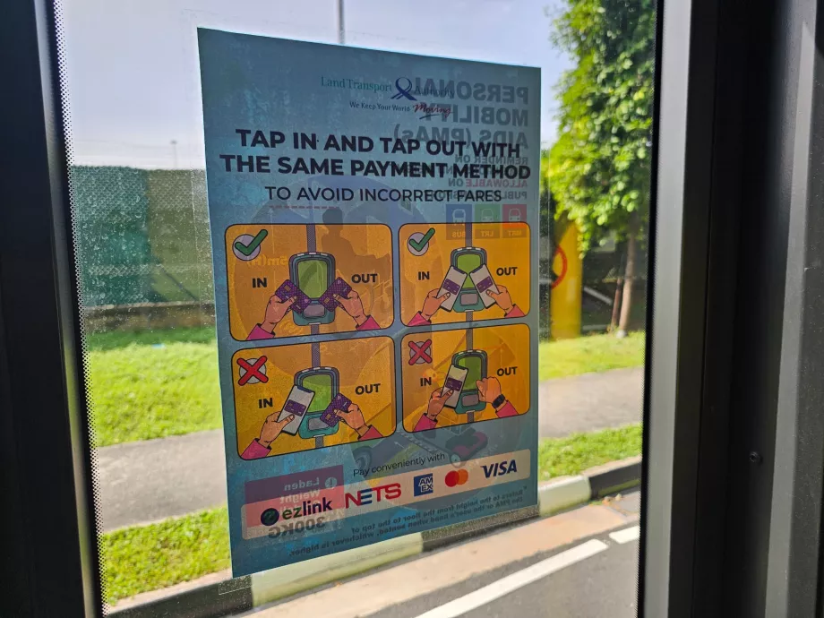 Information about paying by card on the bus