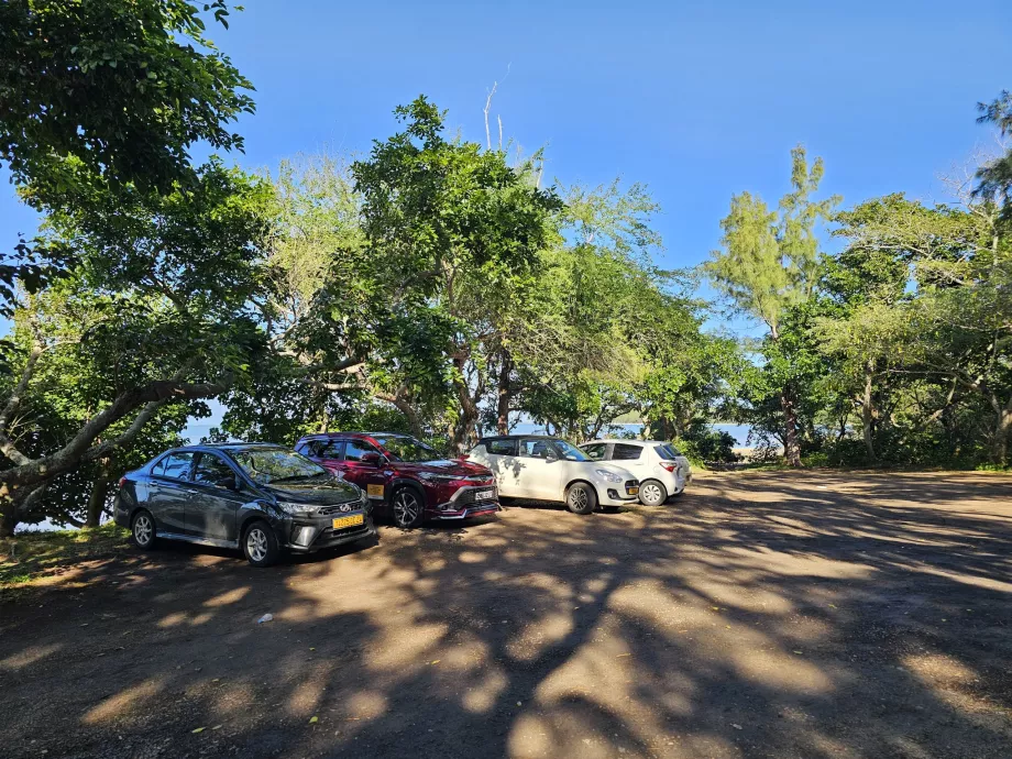 Parking under Le Morne