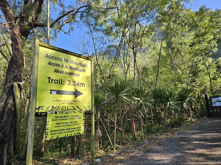 Information sign under Le Morne