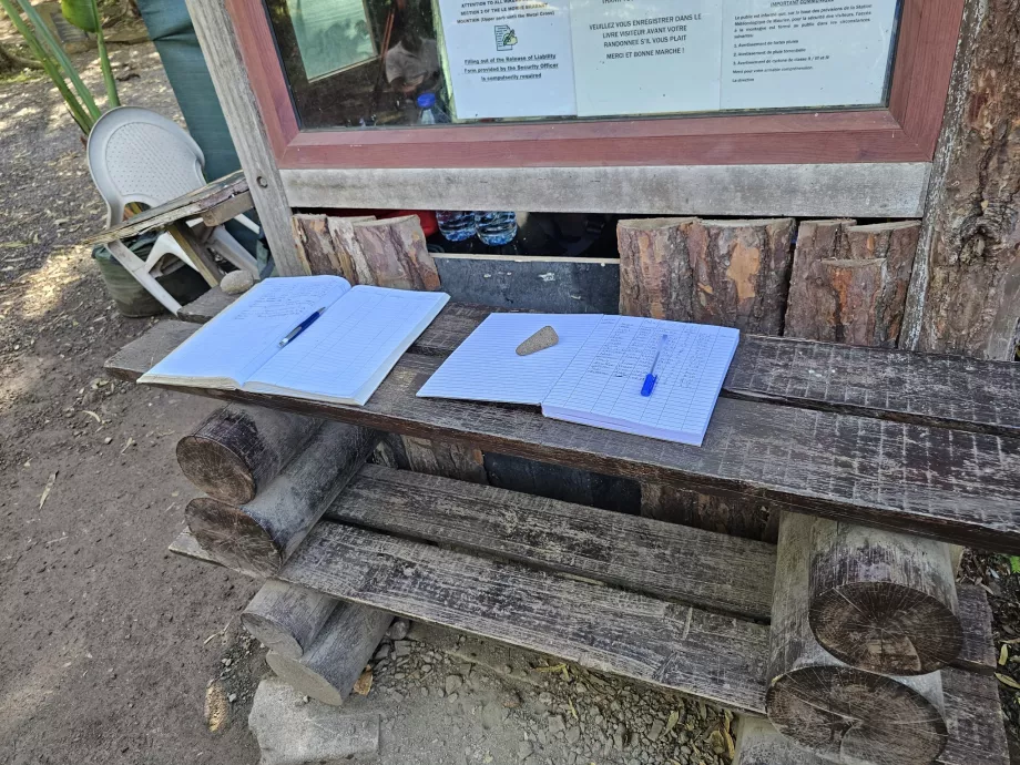 Registration before climbing Le Morne