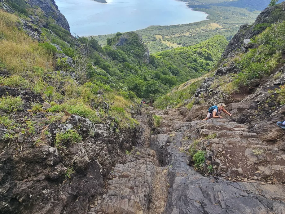 Climbing on Le Morne