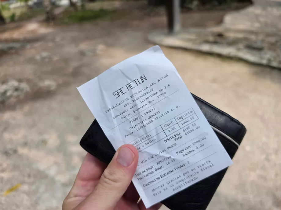 Ticket to Gran Cenote