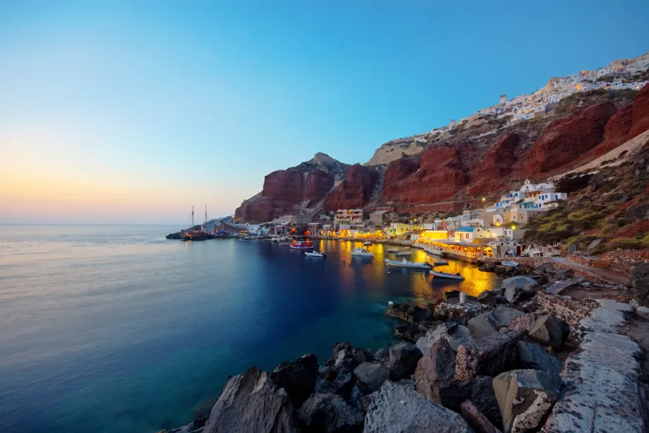 Ammoudi Bay at sunset