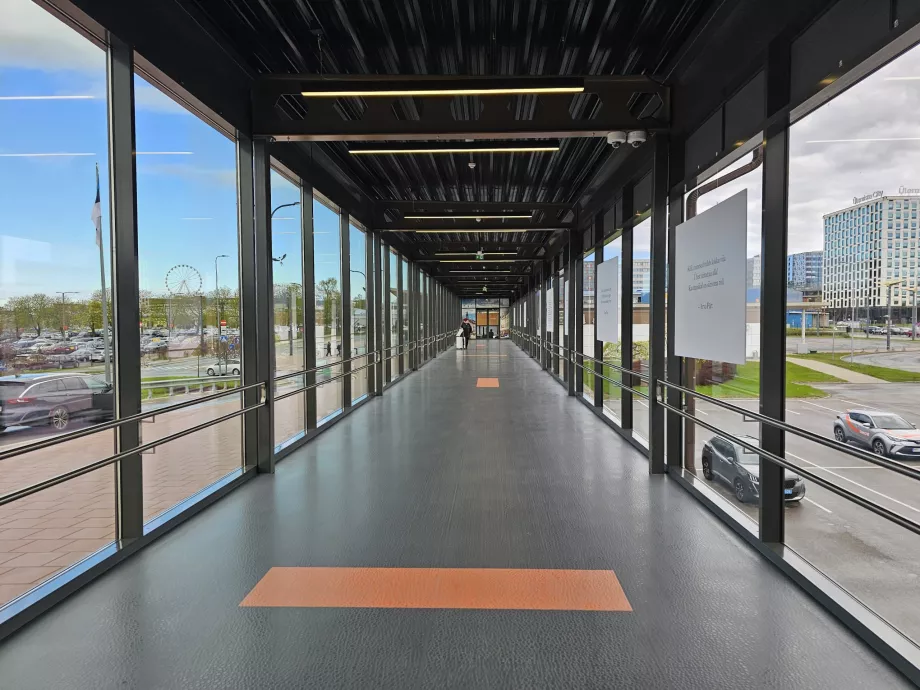 Corridor to tram and bus stops