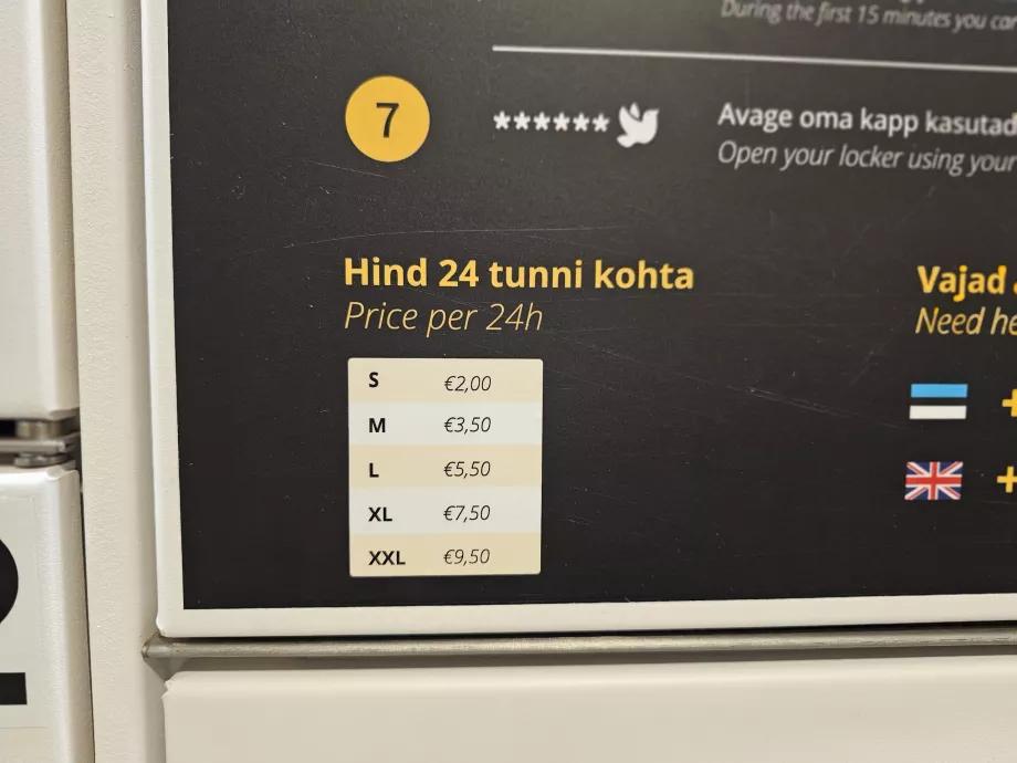 Luggage storage prices