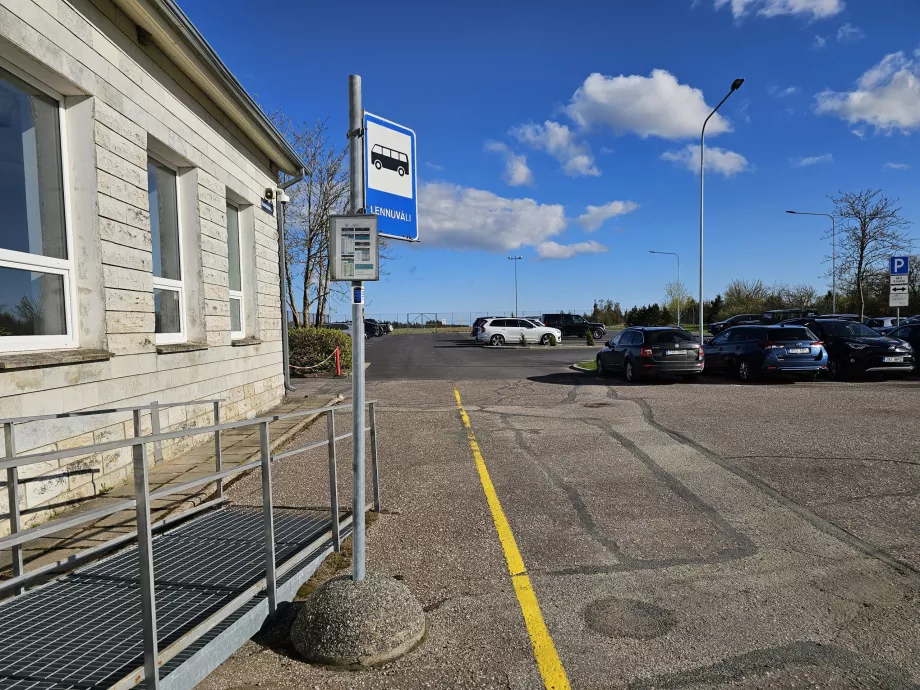 Bus stop in front of the terminal