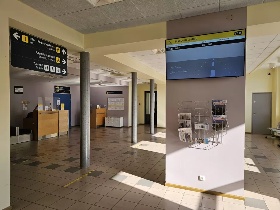 Check-in hall with check-in counters