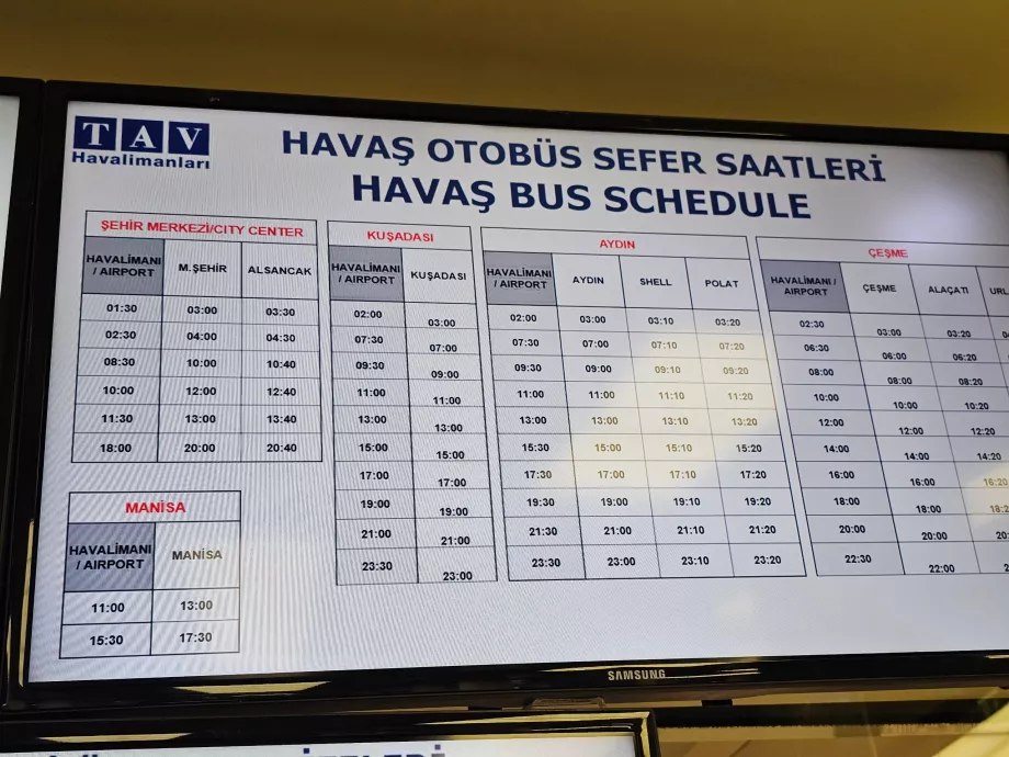 Havas bus timetable