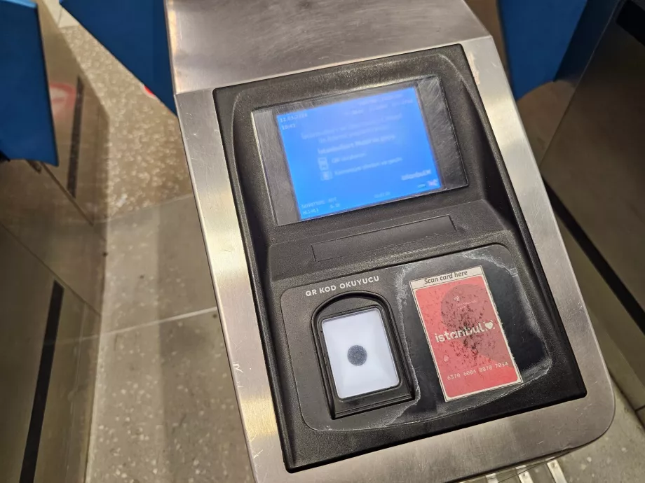 Turnstile at the entrance to the metro station