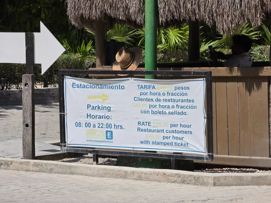 Car park at Akumal Bay