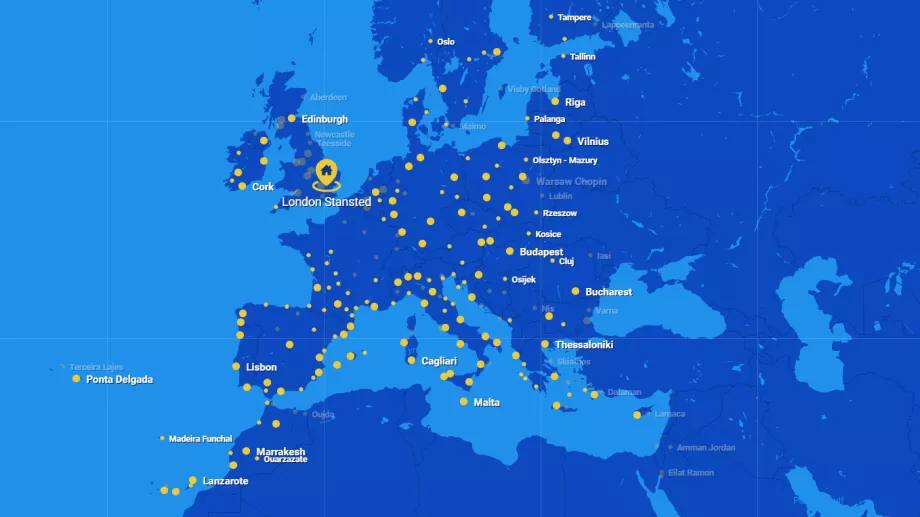 Route Map Ryanair
