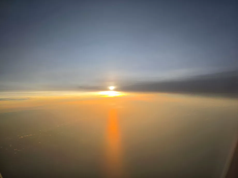 Sunset before landing in Mexico