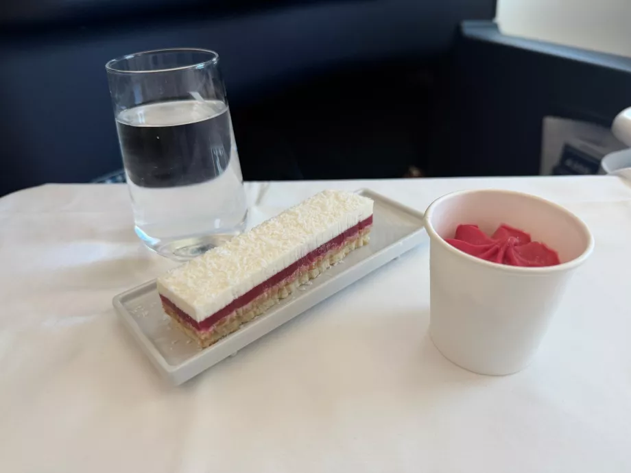 Lunch, option 2: raspberry and coconut dessert
