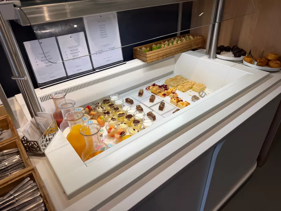 Food on offer in the lounge