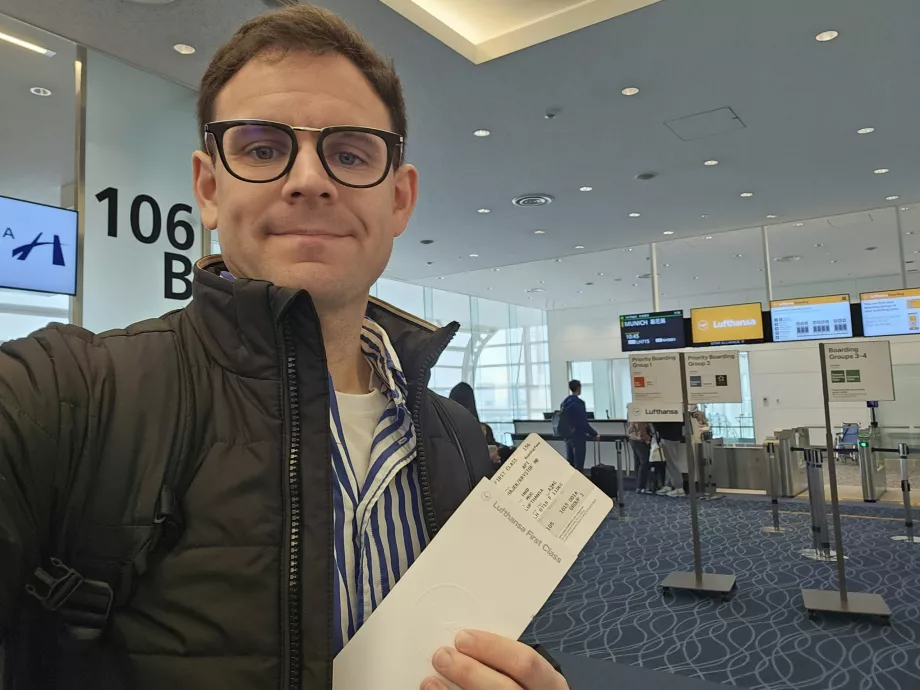 Me with a First Class boarding pass