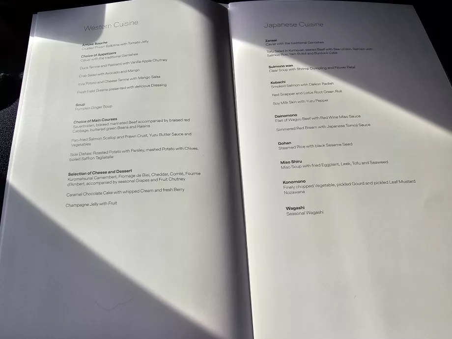 Menu - main service