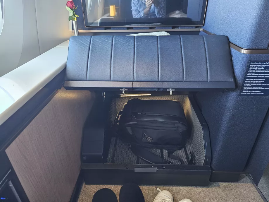 Storage space in the footrest