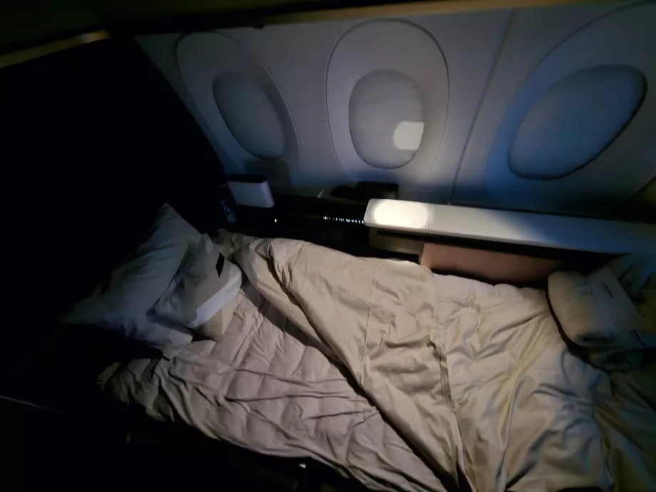 Sofa unfolded into a bed