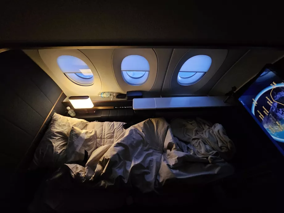 Fold-out sofa on the bed