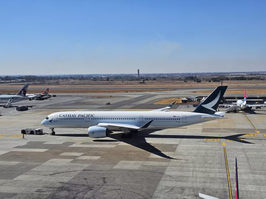 Cathay Pacific, Airbus A350 at Johannesburg Airport