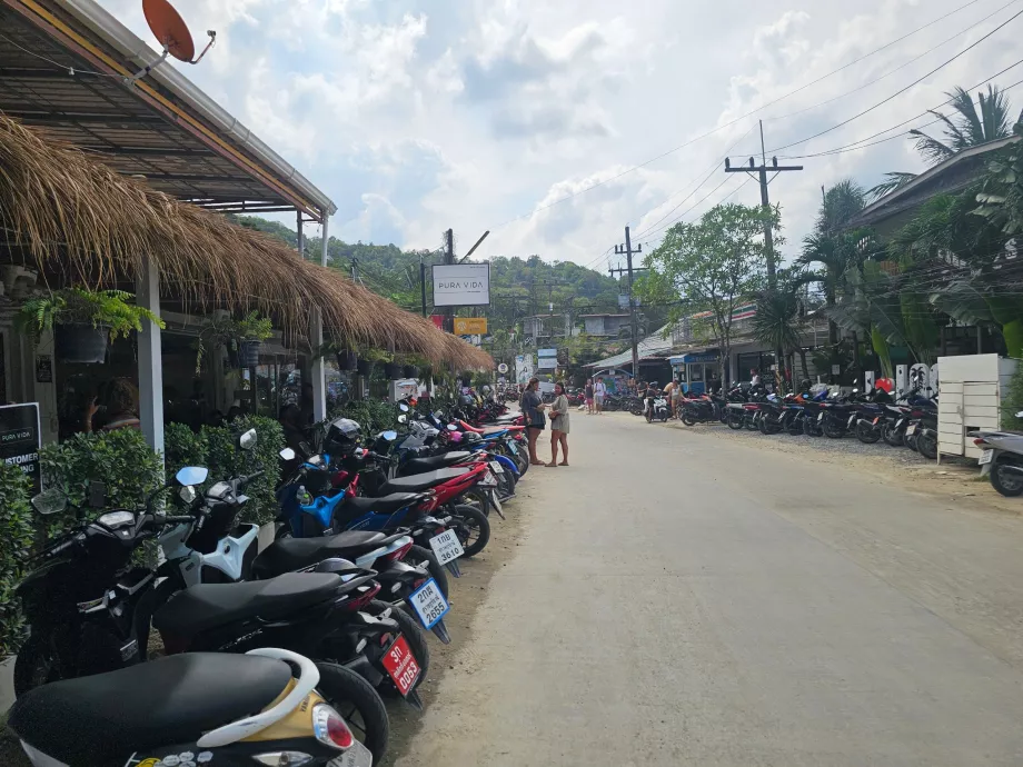 Scooter parking by the main road