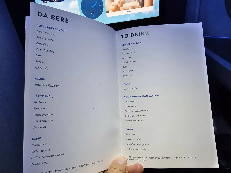 Menu - drinks