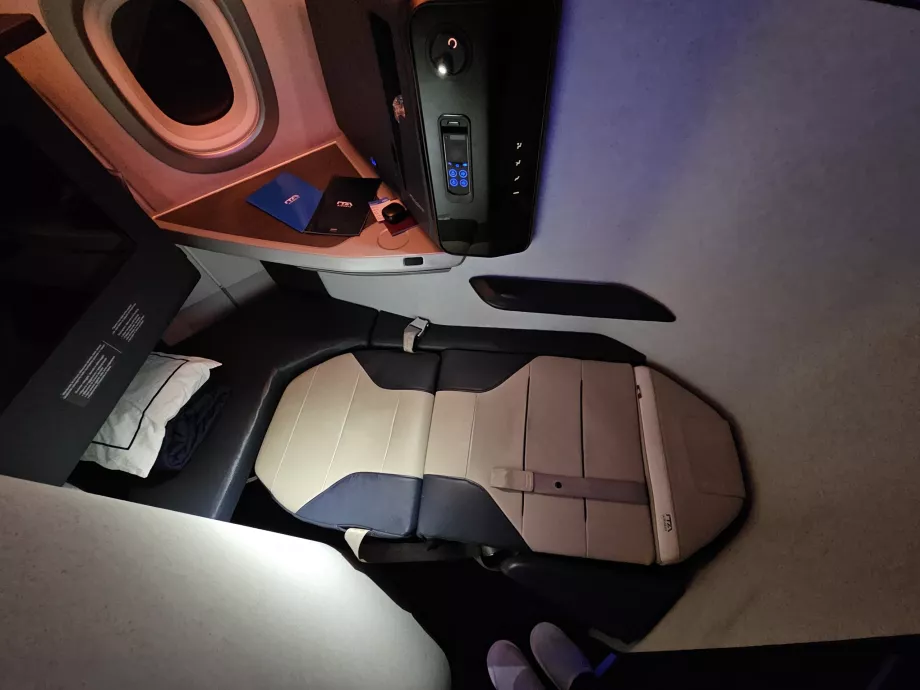 Sofa unfolded into a bed