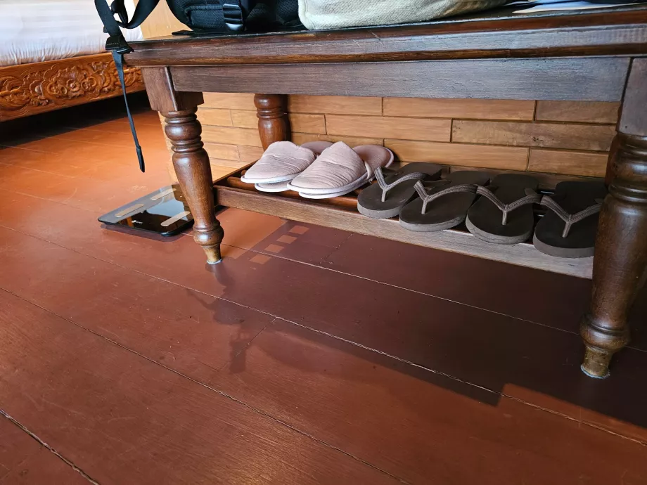 Slippers, flip-flops and climbing scales