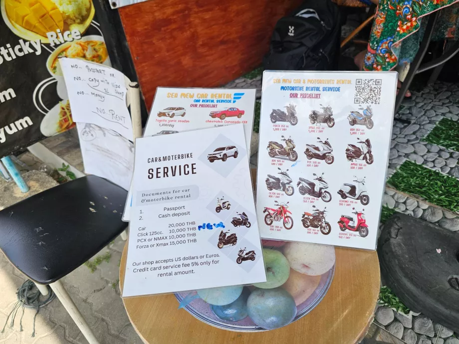 Scooter rental price list