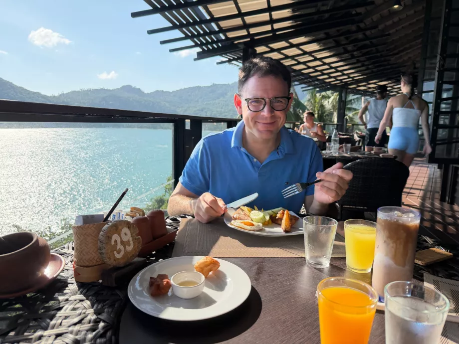 Me at the hotel breakfast