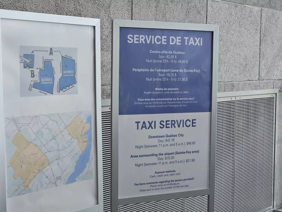 Taxi price list