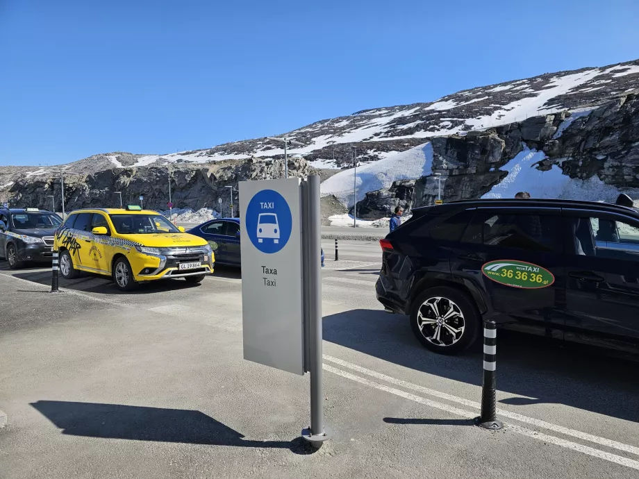 Taxi in front of the terminal