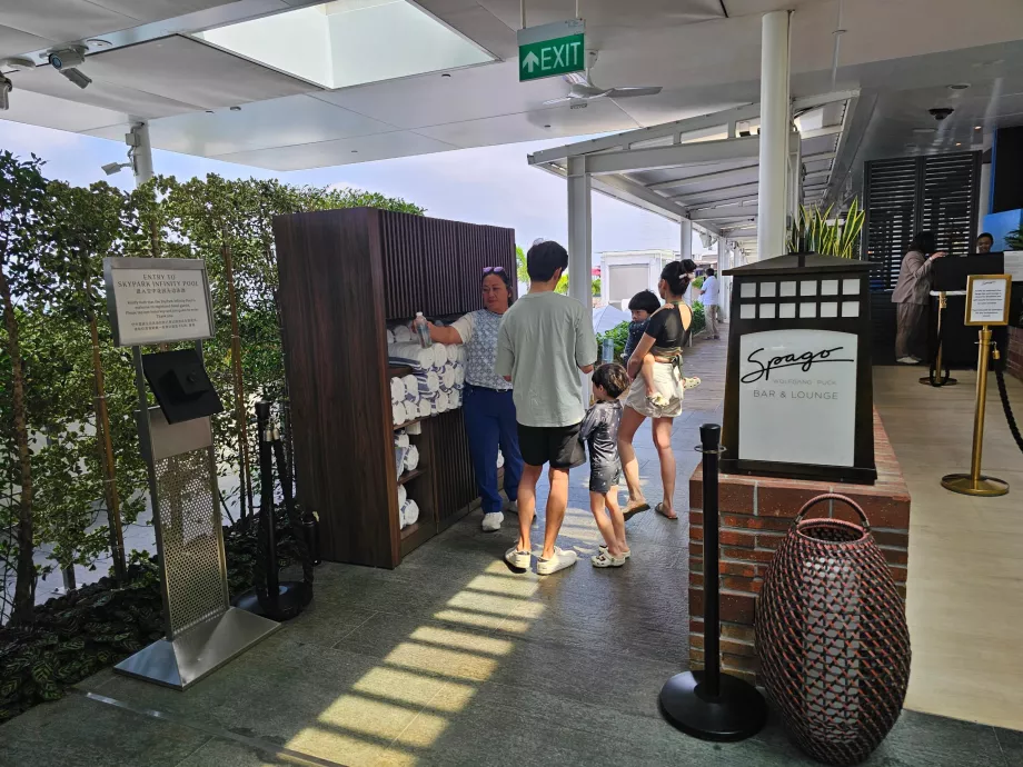 Entrance to the rooftop pool