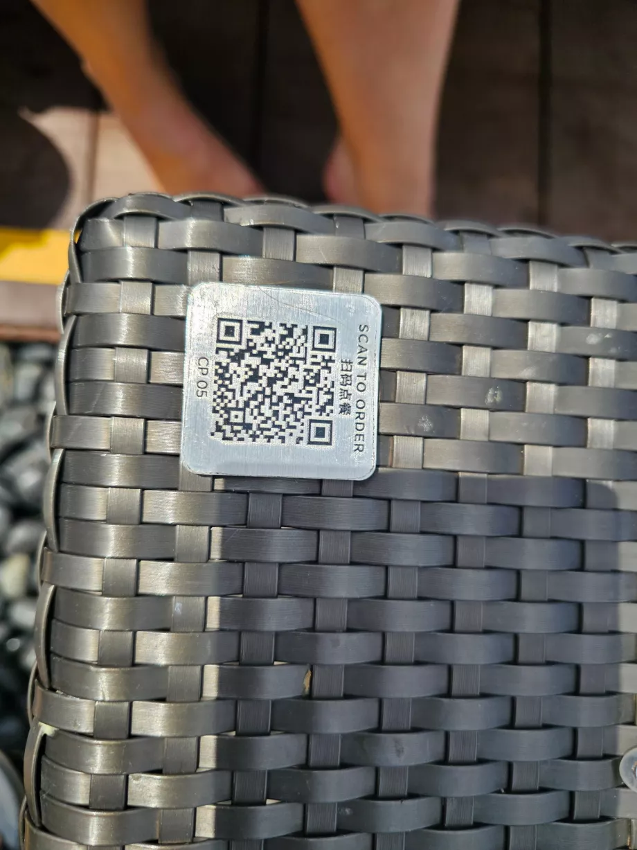 QR code for ordering refreshments to the deckchair