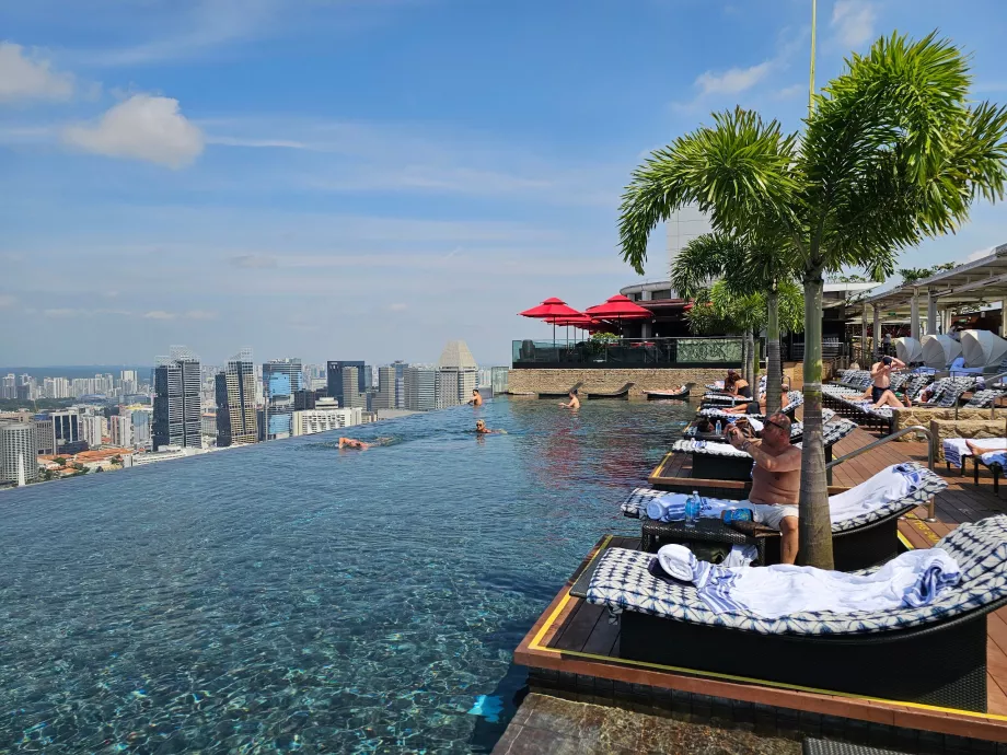 Rooftop pool and sun loungers